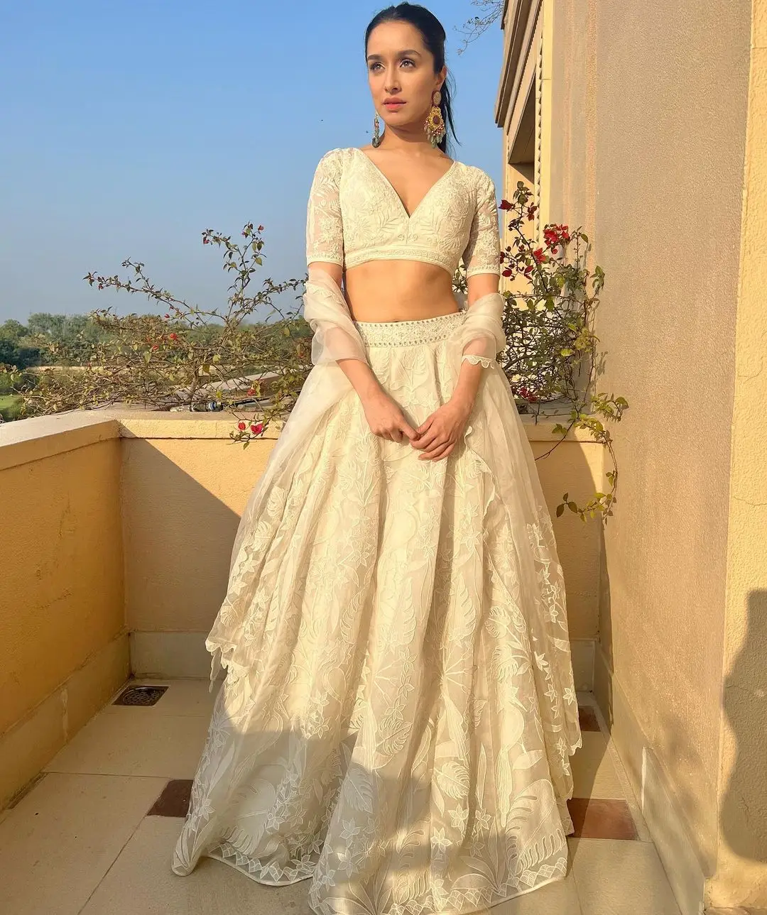 Shraddha Kapoor In White Lehenga Choli